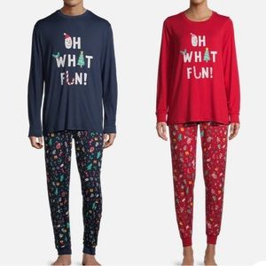 Matching Family Christmas PJ’s Oh What Fun 2-Piece Set UNISEX size 16-18 XL